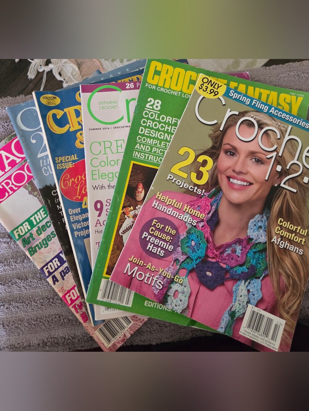 Vintage lot of 6 crochet magazines  i have duplicates of these in my collection.